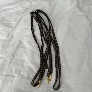 Golden Goose navy blue and Gold Star Patterned Shoelaces